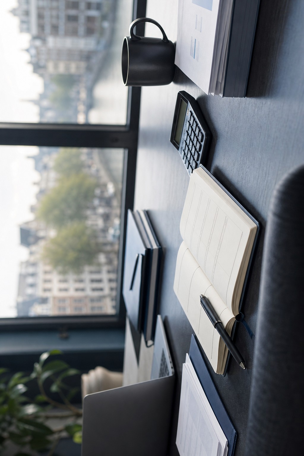 Zakelijke planning en administratie op een rustige werktafel